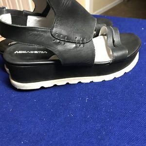 Accademia Women's Black Wedges Sandals